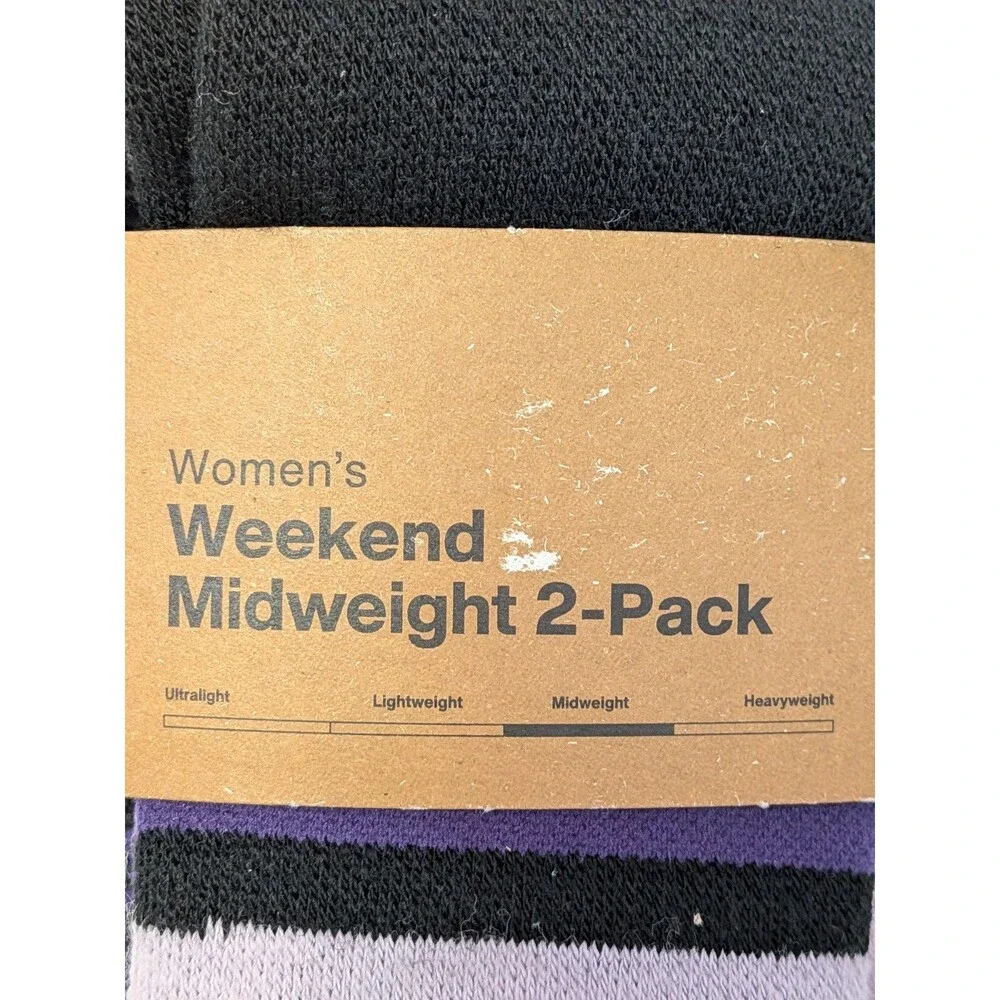 Burton 2 Pack Weekend Midweight Snowboard Ski Socks Elderberry Womens S/M 4-6.5